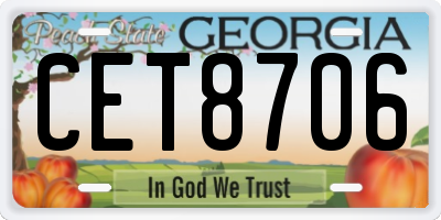 GA license plate CET8706