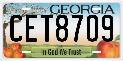 GA license plate CET8709