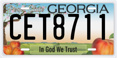 GA license plate CET8711