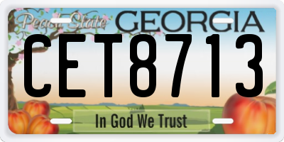 GA license plate CET8713