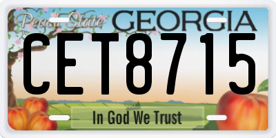 GA license plate CET8715