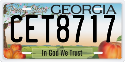 GA license plate CET8717