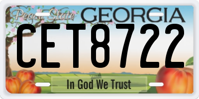 GA license plate CET8722