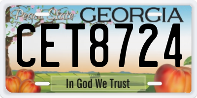 GA license plate CET8724