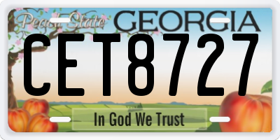GA license plate CET8727