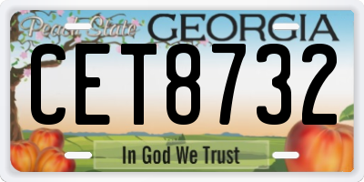 GA license plate CET8732