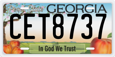 GA license plate CET8737