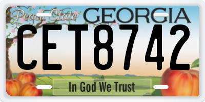 GA license plate CET8742