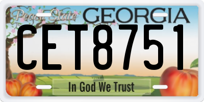 GA license plate CET8751