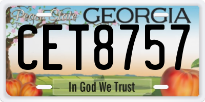 GA license plate CET8757
