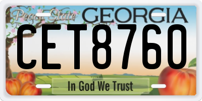 GA license plate CET8760