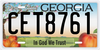 GA license plate CET8761