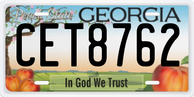 GA license plate CET8762