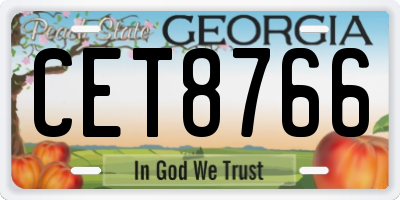 GA license plate CET8766