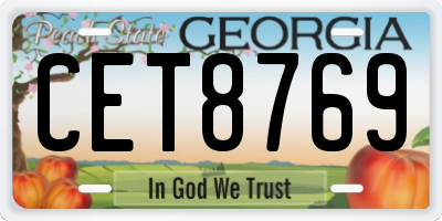 GA license plate CET8769