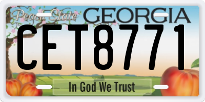 GA license plate CET8771
