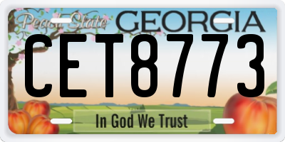 GA license plate CET8773