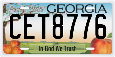 GA license plate CET8776