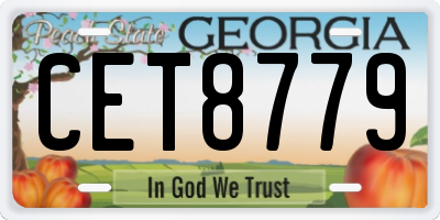 GA license plate CET8779
