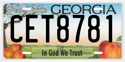 GA license plate CET8781