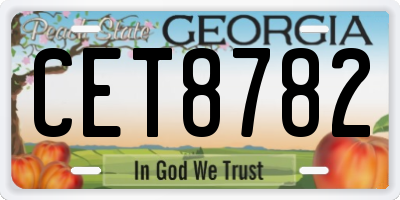 GA license plate CET8782