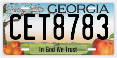 GA license plate CET8783