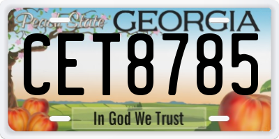 GA license plate CET8785