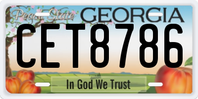 GA license plate CET8786