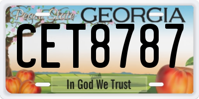 GA license plate CET8787