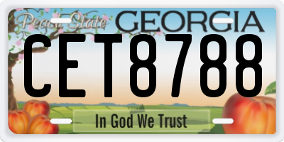 GA license plate CET8788