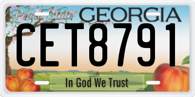 GA license plate CET8791
