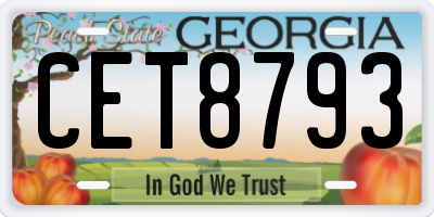 GA license plate CET8793