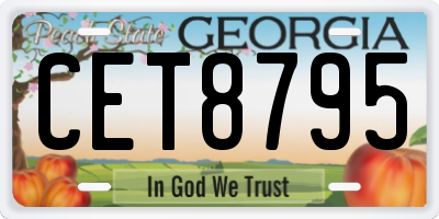 GA license plate CET8795