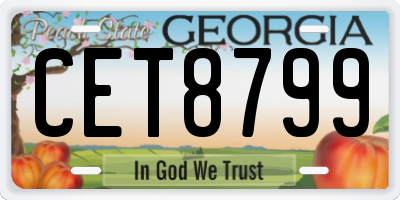 GA license plate CET8799