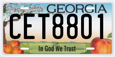 GA license plate CET8801