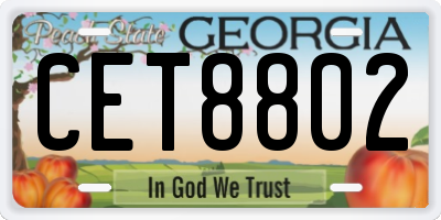 GA license plate CET8802