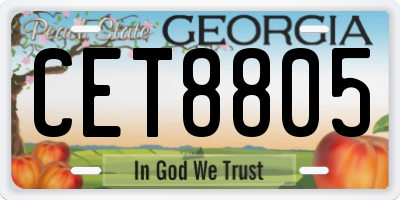 GA license plate CET8805