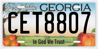 GA license plate CET8807