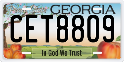 GA license plate CET8809