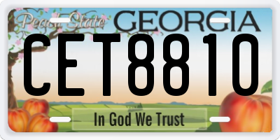GA license plate CET8810