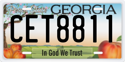 GA license plate CET8811