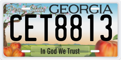 GA license plate CET8813