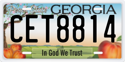 GA license plate CET8814
