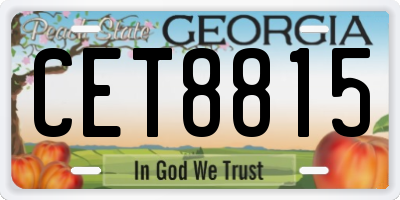 GA license plate CET8815