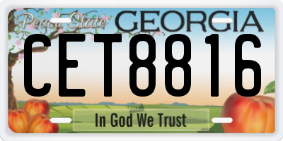GA license plate CET8816