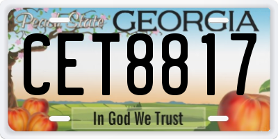 GA license plate CET8817