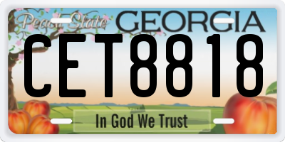GA license plate CET8818