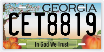 GA license plate CET8819