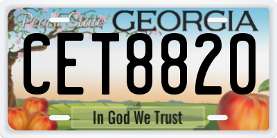 GA license plate CET8820