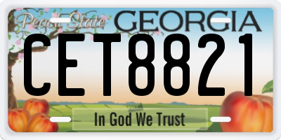 GA license plate CET8821
